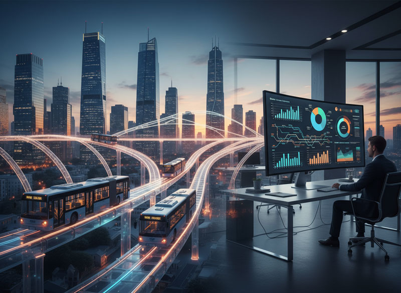 Intelligent data analysis in bus operations – telematics provides transparency and automates processes such as working time or payroll calculation and many other evaluations.