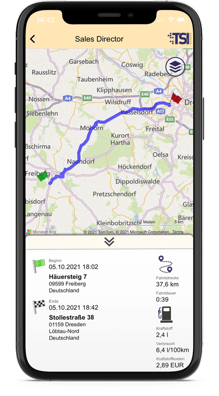 TSI Connect - Fahrten auch mobil verwalten