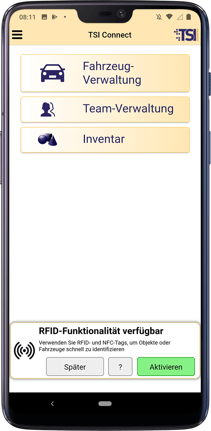 TSI Connect mir RFID Unterstützung