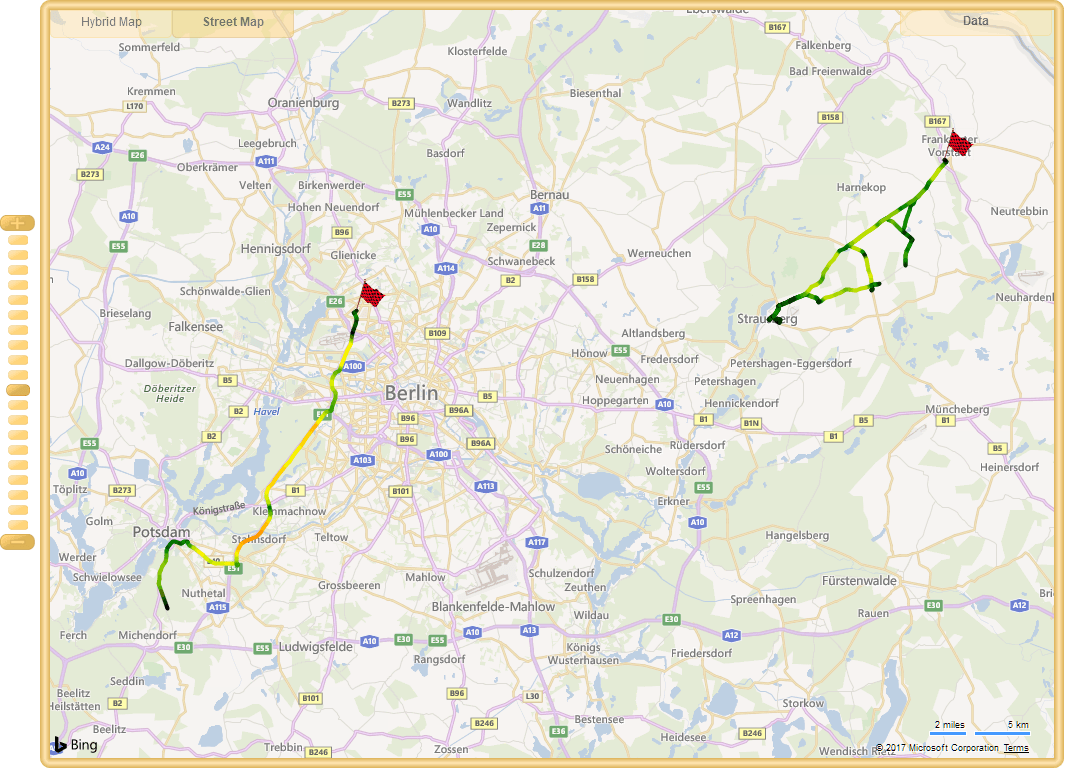 Visualization of speeds in maps