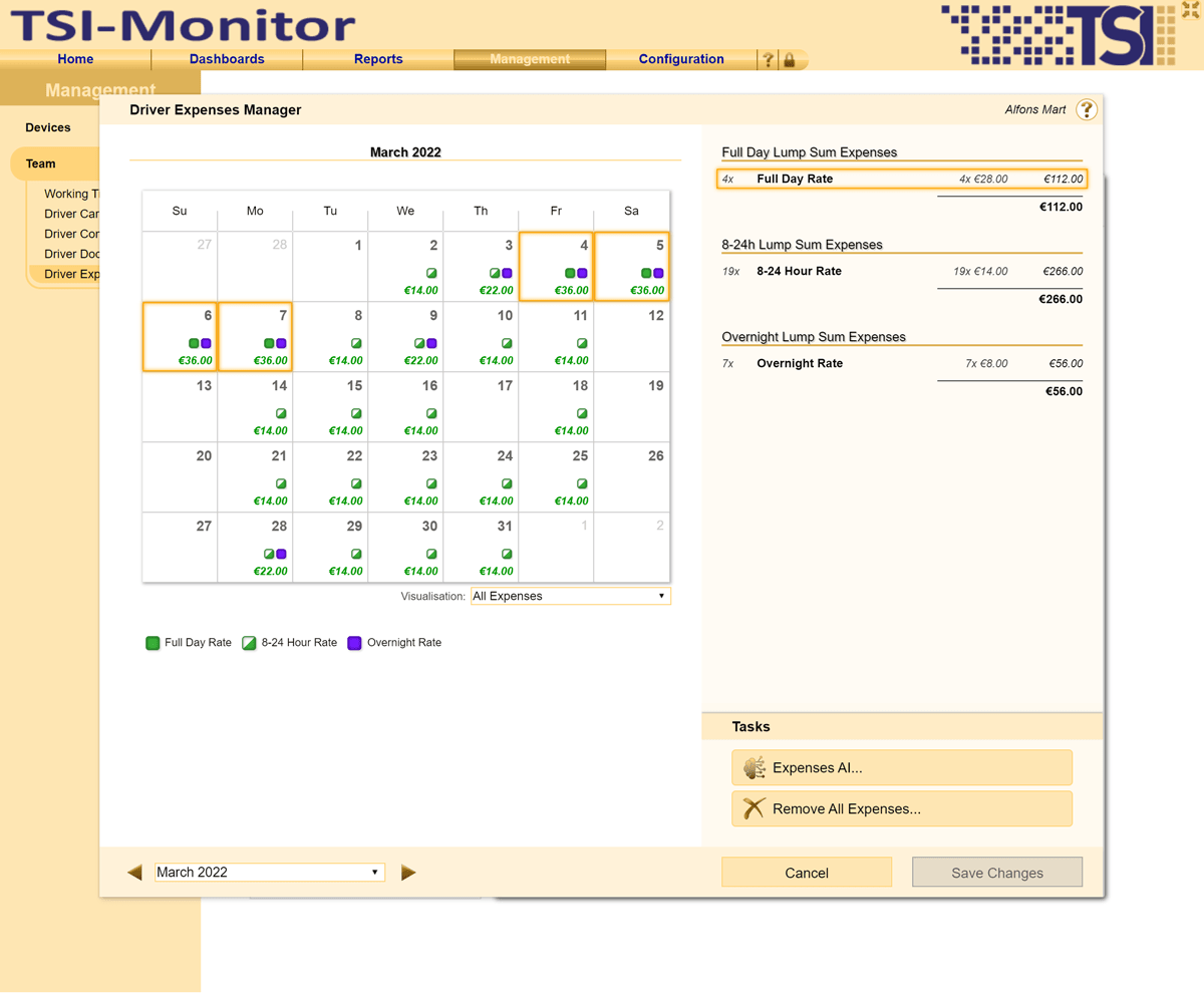 All monthly expenses clearly at a glance