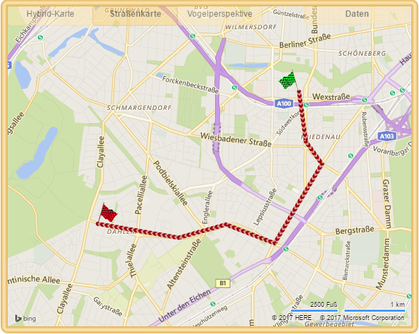 Map display for routes