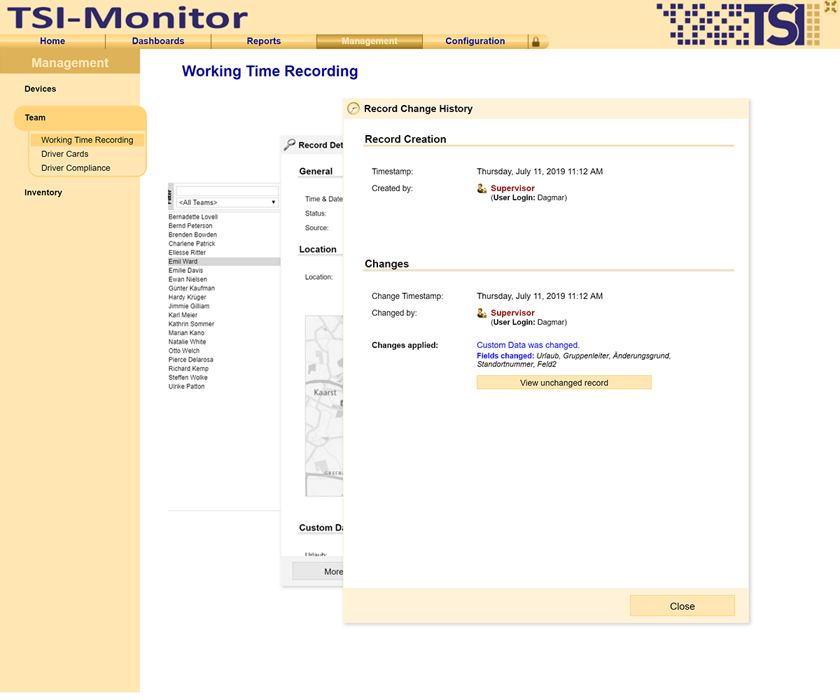 All data and changes are logged in detail and are fully verifiable at all times